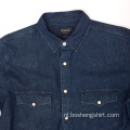 Denim herfstshirt met lange mouwen